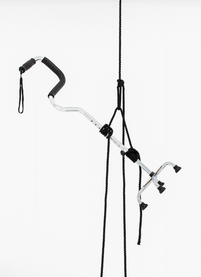 20_Lauryn Youden, The Fear of Disease, MU Quad Cane Walking Stick, various materials, 91 x 40 x 470 cm, 2023. Courtesy of the artist