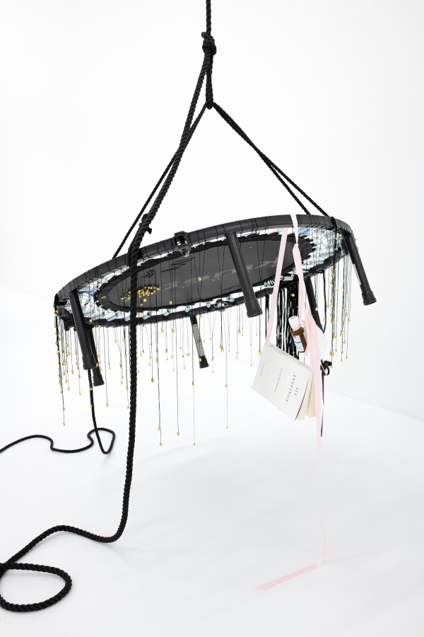 30_Lauryn Youden, But Have You Tried Yoga?, Kinetic Sports Fitness Trampoline, various materials, 91 x 91 x 470 cm, 2023. Courtesy of the artist
